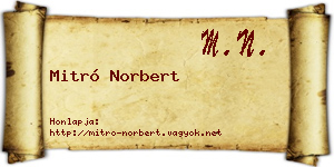 Mitró Norbert névjegykártya